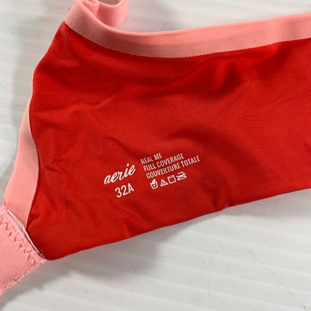 Aerie Womens Bra Size 32A Pink Real Me Full Coverage Underwire - Picture 2 of 6